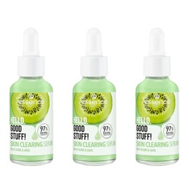 essence HELLO, GOOD STUFF! Skin Clearing Serum, Face Serum, Green, Moisturising, Natural, for Combination Skin, Vegan, Oil-Free, Alcohol-Free, Paraben-Free, Pack of 3 (3 x 30 ml)