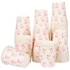 Elyxio 100Pcs Pink Bow Paper Cups Bowknot Party Cups 9oz