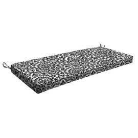 Honeycomb Outdoor Bench Cushion, 44 x 18.5, Sorrento Black & White Seat Pad for Porch Swing and Patio Furniture