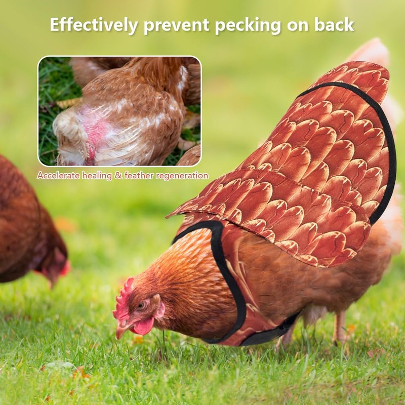 La La Pet 2Pcs Chicken Saddles and Back Protector Double-Layer