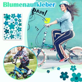 Aufkleber Blumen, Prilblumen Sticker Aufkleber Fahrrad Wasserfeste Sticker, Aufkleber-Set Blumen Fahrrad Aufkleber Blumen Auto Sticker für Fahrrad Laptop Auto Motorrad Handy Notizbuch (grüner)