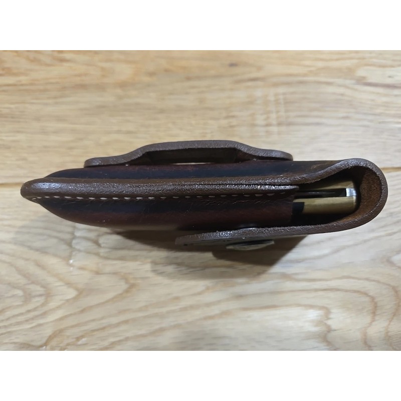 Leather Blades Buck 110 custom leather knife sheath. Tooled. Indian