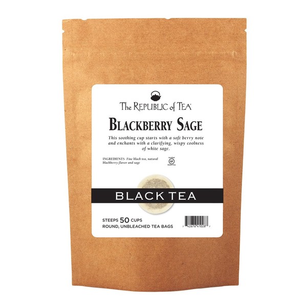 The Republic of Tea Blackberry Sage Black Tea, 50 Count,