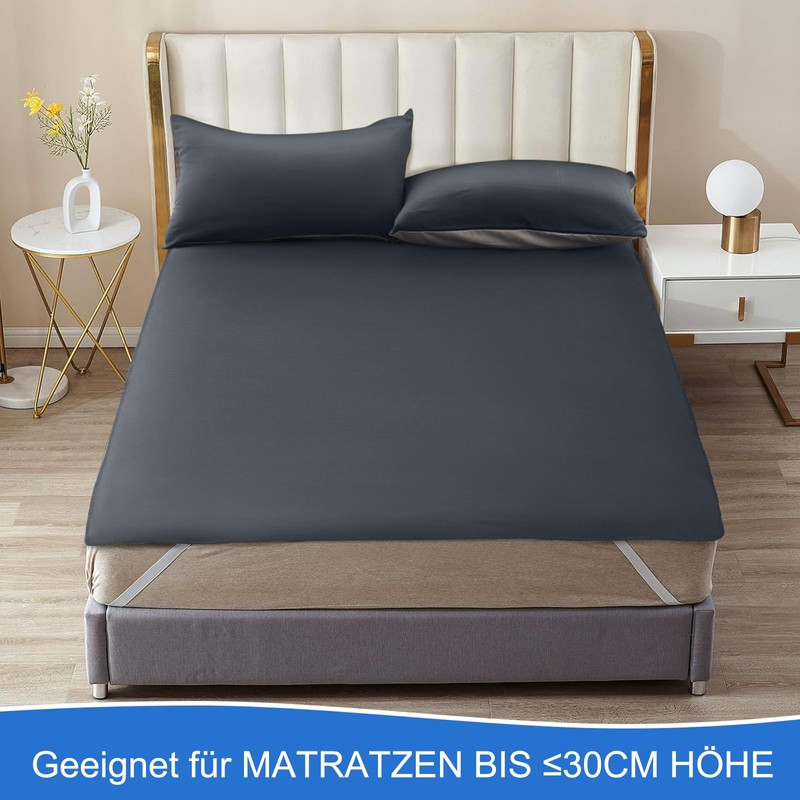 Mattress Protector 140 x 200 cm Waterproof Grey Incontinence Underlay