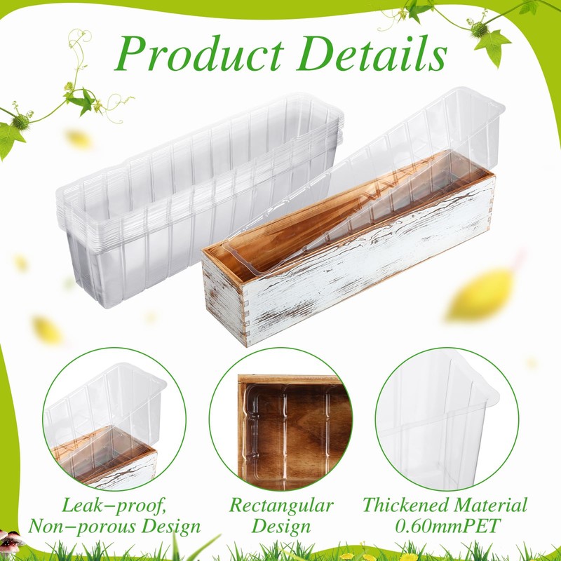 Domensi 25 Pcs Plastic Liners for Planters Planter Box Liner