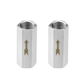 WDONAY G1/4 Check Valve Air Hex Female Thread One-way Air Check Valve Nickel-plated Copper Threaded Full Port One Way Check Valve, 2 PCS