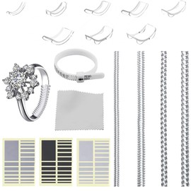 71PCS Ring Size Adjuster for Loose Rings, 8 Sizes Ring Band Sizer Invisible Rings Sizers Measuring Tool Spiral Ring Tightener Resizer for Jewelry Spacer Stickers