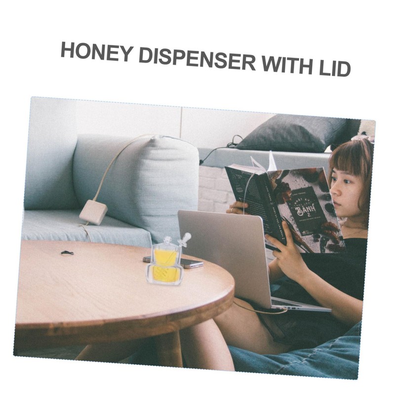 SHOWERORO 1set Acrylic Honey Pot Lid and Dipper Convenient Syrup
