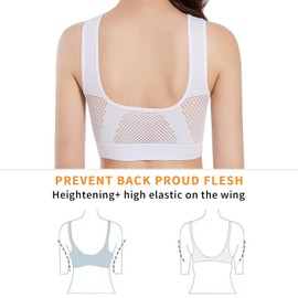 GYQMBT Breathable Cool Liftup Air Bras，2024 New Breathable Sports Bras for Women Plus Size，Comfortable Sports Bra (White, 4XL)