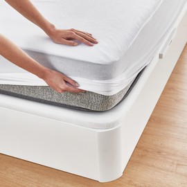 Pikolin Home - Waterproof and Breathable Terry Cloth Mattress Cover, Absorbent, Oeko-Tex Certified, for 90 cm Bed, up to 32 cm Height, Mattress Topper 105 x 190/200 cm