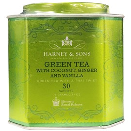 Harney & Sons Green Tea with Coconut, Ginger and Vanilla, 30 Sachets (75 g), 6.7 Ounce