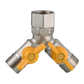 Tecmolog DSF009A 3-Way Switch Valve 1/2 Inch Brass Y Splitter with Shut-off Valves for Shower Head and Shower Arm