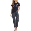 EISHOPEER Women's Cute Cat Pinted Pajama Set Short Sleeve Top