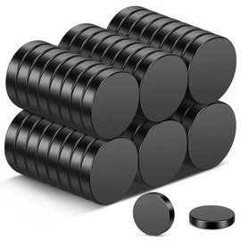 Wukong Black Neodymium Magnets, 10 x 2 mm, Pack of 50 Small Extra Strong Fridge Magnets, Rare Earth Magnets, Mini Magnets for Whiteboards, Fridge, Crafts, Magnetic Board and DIY Project