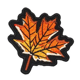2 Pcs Maple Leaf Embroidered Appliques Patch with Hook and Loop Fastener Backing- Punk Style Tactical Crochet Badge suitable for Vests,Jackets, Backpacks,and Clothing
