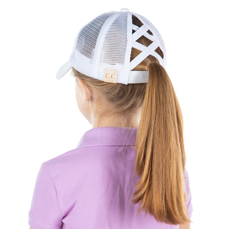 Funky Junque - Gorra de béisbol para niña, Blanqueado, Talla