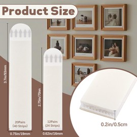 RAINFLOW 64 Strips(32 Pairs) Picture Hanging Strips-Sticky Hooks for Hanging Heavy Duty, Removable Hook and Loop Tape, Refill Wall Adhesive Strips, No Damage Wall Picture Hangers Without Nails,