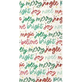 IHR Ideal Home Range Dinner Napkins Disposable 3-Ply Paper Hand Towels, 8.5" x 4.5", Holiday Magic, 16-Count