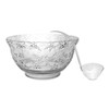 Party Essentials N080621L Hard Plastic Embossed Floral Serving Bowl for