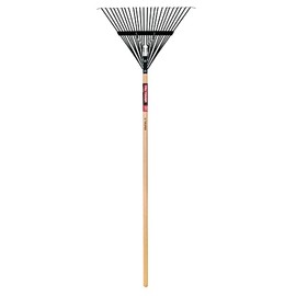 Truper 30480 Steel Leaf Rake 24 Tines - 24-Inch Head, 54-Inch Wood Handle - Garden Rakes Metal Heavy Duty - Yard Rakes - Lawn Rake for Leaves and Grass