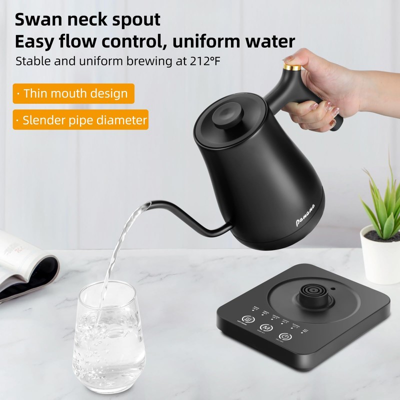 Panana Electric Gooseneck Kettle, Electric Tea Kettles Temperature Control ±1℉