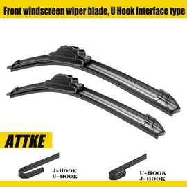 ATTKE Front Wiper Blades and Rear Wiper Blades for Dodge Journey 2009-2020, OEM Wiper Blades, (24“ + 19” + 12” 3 Wiper Blades)