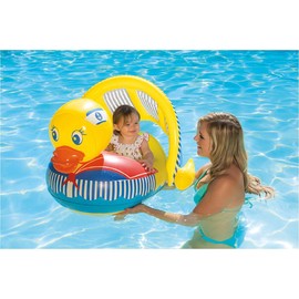 Poolmaster 81547 - Flotador para Piscina con protección Solar, Pato de 36 Pulgadas de Largo x 32 Pulgadas de Ancho, desinflado
