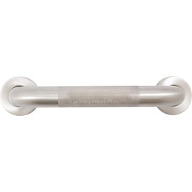 Stone Harbor Hardware Knurled Grab Bar, 12 Inches, 1-1/2" Diameter, 1-1/2" Wall Clearance, Concealed Screws, Satin Stainless Steel