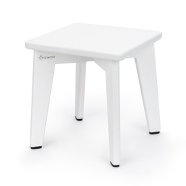 StrongTek Bamboo Step Stool for Kids and Adults, Sturdy and Versatile Short Foot Stool for Bathroom, Kitchen, Bedroom, Compact 10-inch Small Wood Stool, Plant Stand (White)