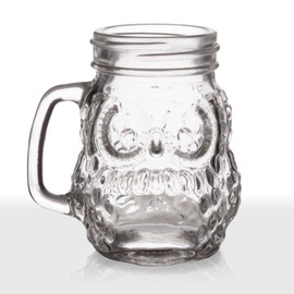 BARCONIC® MINI OWL GLASS MASON JAR WITH HANDLE - 4 OUNCE