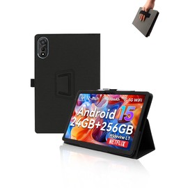 Case for Blackview Mega2 Android 15 Tablet 2025 12 inch Android Tablet,UYRUREL Leather Slim Folding Stand Cover with Hand Strap Magnet for Men Women Full Protection,Black.