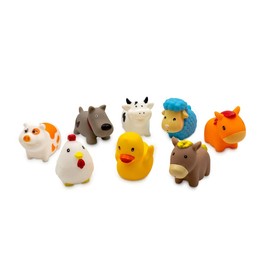 TACHAN - Bag of 8 Bath Figures - Farm Animals - Bath Toy - Soft and Soft Material - Easy to Store and Carry (CPA Toy Group 756T00810)