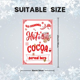 Old Fashioned Hot Cocoa Served Here Metal Sign Christmas Coffee Station Accessories Decor for Kitchen Coffee Bar Coffee Nook Corner Decor 8x12 inch