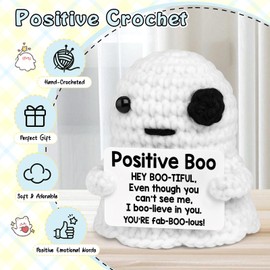 Halloween Positive Boo Ghost Gift Crochet Cute for Women Men
