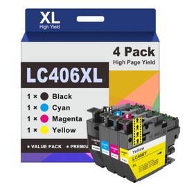 GoToners LC406 XL Ink Cartridges Compatible for Brother LC406XL Work with Brother MFC-J4335DW MFC-J4535DW MFC-J5855DW MFC-J6955DW MFC-J6555DW Printer (4 Pack, BCMY)
