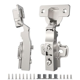 Cosycove 2 Pack 1 Pair Full Overlay Soft Close Cabinet Hinges Clip on Plate, 45~110° Frameless European Cabinet Door Hinge, 3D Adjustable Silent Hinge for Kitchen Cabinets Self Closing
