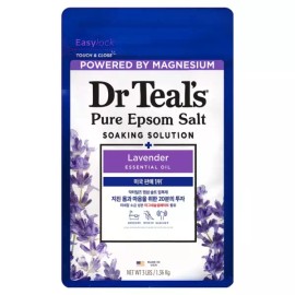Dr. Teal's 닥터틸즈 퓨어 엡섬 솔트 소킹 솔루션 입욕제 라벤더 에센셜 오일, 1.36kg, 1개 Dr. Teal's Pure Epsom Salt Soaking Solution Bath Salt with Lavender Essential Oil, 1.36kg, 1 piece