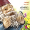 Alpine Corporation 12" Tall Outdoor Garden Gnome with Bird Yard