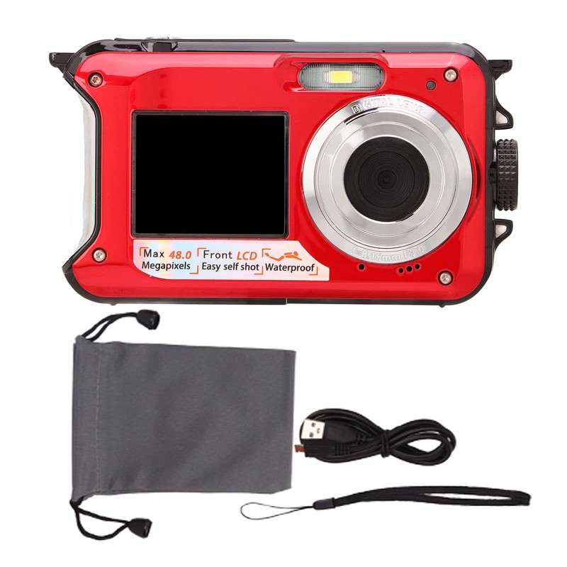 Waterproof Digital Camera, 10ft Full HD 2.7K 48MP 16x Digital