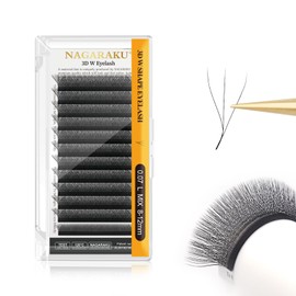 NAGARAKU W Eyelash Extension 3D Volume Premade Fan 0.07mm L curl 8-12mm mix Faux Mink Matte Black Cluster Easy Fanning yy Eye Lashes Lash Extension