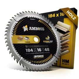 HM Circular Saw Blade 184 x 16 Z48 Alternating Tooth for Wood - Fine Cut. AMBOSS WERKZEUGE® Saw Blade 184 mm Compatible with Black & Decker 374456 N. BD 59. BD 229. BD 865. BD 865 C. BD 865 E. BD 865