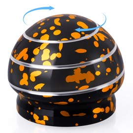 INOVASHON Hypnotic Desk Toy, Kinetic Spinning Illusion Fidget Toys, Optical Metal Stress Relief Ball, Mushroom Shaped Office Spinning Toys for All Age, Gift for Men Woman Boy Girl (39mm Black Gold)