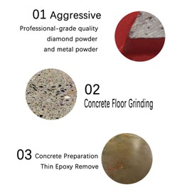 Diamond Grinding Discs for Concrete Floor Preparation, Compatible for NewGrind Rhino Grinder, 16 Grit Soft Bond, 9 PCS