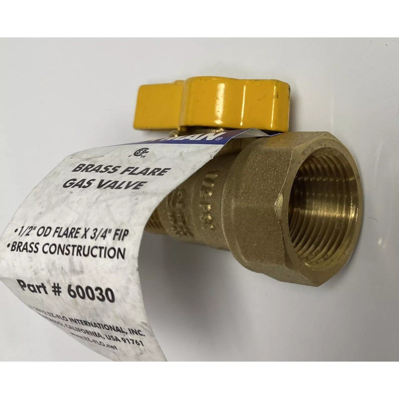 EASTMAN Brass Flare Gas Ball Valve, 3/4-Inch FIP x 1/2-Inch