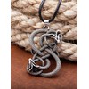 HAQUIL Loki Necklace, Viking Loki Symbol Pendant, Faux Leather Cord,