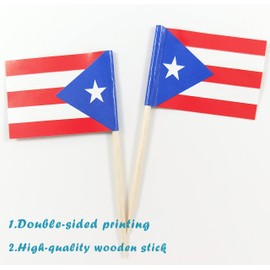 JBCD Puerto Rico Toothpick Flag Puerto Rican Mini Small Cupcake Topper Flags, 200pcs