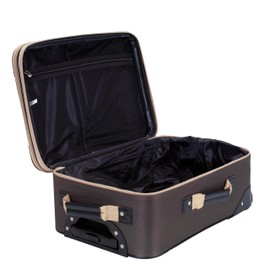 Rockland Fashion Softside Upright Luggage Set,'Expandable,Lightweight,Telescopic Handle,Wheel, Brown, 2-Piece (14/19)