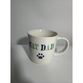 Parker Lane 16oz Stoneware Cat Dad Mug White - Parker Lane - NEW