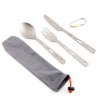 Core Element 100% Titanium Three-piece Utensil Set Fork Knife Spoon