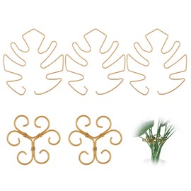 5pcs Monstera Plant Support, Reusable Iron Plant Stem Supports for Indoor Plants Stakes, Sturdy Climbing Houseplant Stabilizer Holders Outdoor Turtle Shell Bamboo Accessories for Vertical Growth